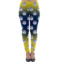 English Breakfast Yellow Pattern Blue Ombre Lightweight Velour Leggings View1