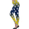 English Breakfast Yellow Pattern Blue Ombre Lightweight Velour Leggings View3