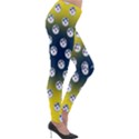 English Breakfast Yellow Pattern Blue Ombre Lightweight Velour Leggings View4