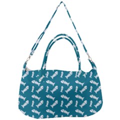 Fish Teal Blue Pattern Removal Strap Handbag by snowwhitegirl