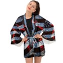 Grunge American Flag Long Sleeve Kimono View1