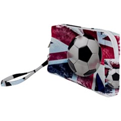 Soccer Ball With Great Britain Flag Wristlet Pouch Bag (small) by Vaneshart