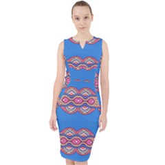 Shapes Chains On A Blue Background                                                Midi Bodycon Dress