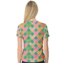 Abstract Seamless Pattern V-Neck Sport Mesh Tee View2