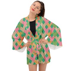 Abstract Seamless Pattern Long Sleeve Kimono