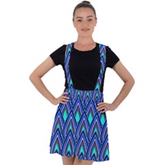 Teardrops In Blue Velvet Suspender Skater Skirt