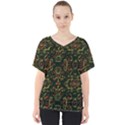 Seamless Pattern Background V-Neck Dolman Drape Top View1