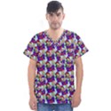 Thursday Pattern  Blue Men s V-Neck Scrub Top View1