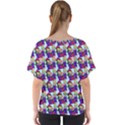 Thursday Pattern  Blue V-Neck Dolman Drape Top View2