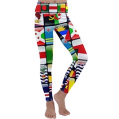 National Flags 1 Kids  Lightweight Velour Classic Yoga Leggings