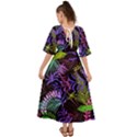 Leaves  Kimono Sleeve Boho Dress View2