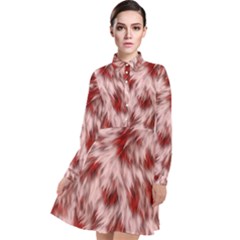 Abstract  Long Sleeve Chiffon Shirt Dress