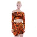 Leaf Autumn Nature Background Off Shoulder Top with Mini Skirt Set View1