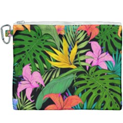 Tropical Greens Canvas Cosmetic Bag (xxxl) by Sobalvarro