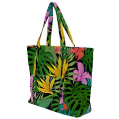 Tropical Greens Zip Up Canvas Bag by Sobalvarro