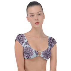 Flowers Cap Sleeve Ring Bikini Top