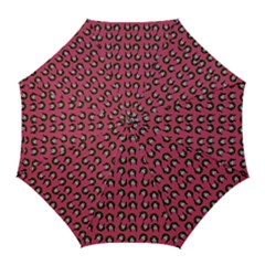 Retro Girl Daisy Chain Pattern Pink Golf Umbrellas by snowwhitegirl