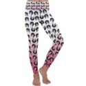 Retro Girl Daisy Chain Pattern Kids  Lightweight Velour Classic Yoga Leggings View1