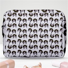 Retro Girl Daisy Chain Pattern White Make Up Pouch (large)