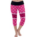Polka Dots Two Times 2 Black Capri Yoga Leggings View1