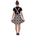 Vintage Hippie Girl Pattern Blue Velvet Suspender Skater Skirt View2