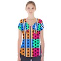 Polka Dots Two Times 5 Black Short Sleeve Front Detail Top View1