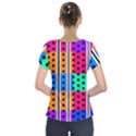 Polka Dots Two Times 5 Black Short Sleeve Front Detail Top View2