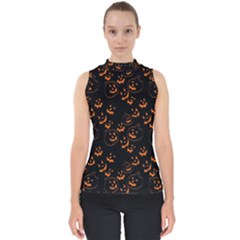 Jack O Lanterns Mock Neck Shell Top