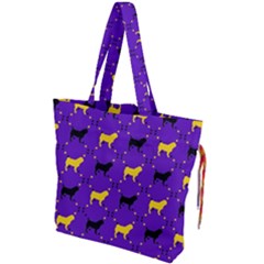 Elegant Pugs Drawstring Tote Bag