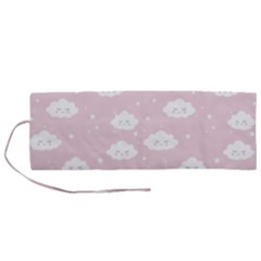 Kawaii Cloud Pattern Roll Up Canvas Pencil Holder (m)