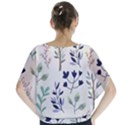 Dark Tone Plant Pattern Batwing Chiffon Blouse View2