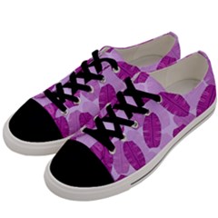 Exotic Tropical Leafs Watercolor Pattern Men s Low Top Canvas Sneakers