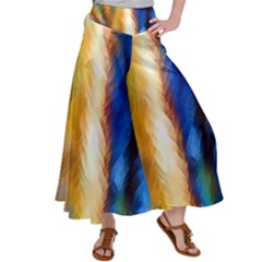 Abstract Paint Smears Satin Palazzo Pants