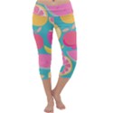 Seamless Pattern With Fruit Vector Illustrations Gift Wrap Design Capri Yoga Leggings View1