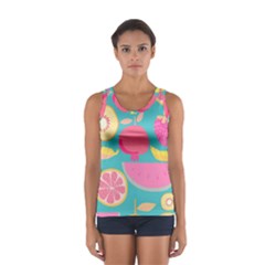 Seamless Pattern With Fruit Vector Illustrations Gift Wrap Design Sport Tank Top 