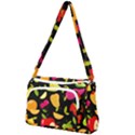 Vector Seamless Summer Fruits Pattern Black Background Front Pocket Crossbody Bag View1