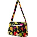 Vector Seamless Summer Fruits Pattern Black Background Front Pocket Crossbody Bag View2