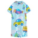 Transport Toy Seamless Pattern Kids  Boyleg Half Suit Swimwear View1