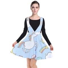 Unicorn Seamless Pattern Background Vector Plunge Pinafore Dress