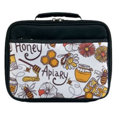 Honey Seamless Pattern Lunch Bag by Vaneshart
