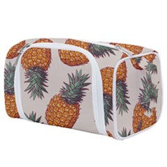 Seamless Pattern With Vector Illustrations Pineapples Toiletries Pouch by Vaneshart