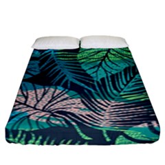 Seamless Abstract Pattern With Tropical Plants Fitted Sheet (king Size)