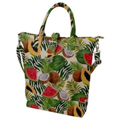 Tropical Pattern Background Buckle Top Tote Bag