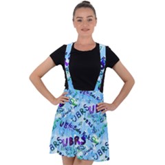 Ubrs Velvet Suspender Skater Skirt