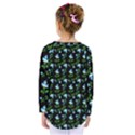 Carnation Pattern Black Kids  Long Sleeve Tee View2