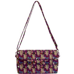 Angel Cherub Butterflies Magenta Removable Strap Clutch Bag