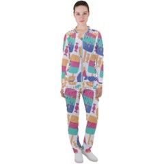 Icecream Pattern Pastel Sumer Casual Jacket And Pants Set