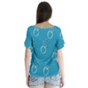 Bubble Group Pattern Abstract V-Neck Flutter Sleeve Top View2