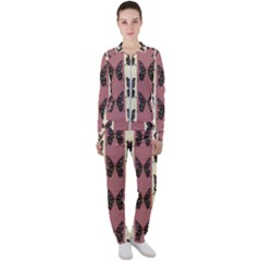 Butterflies Pink Old Old Texture Casual Jacket And Pants Set