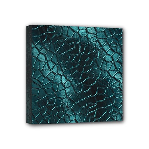 Texture Glass Network Glass Blue Mini Canvas 4  X 4  (stretched)